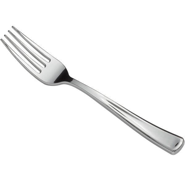 Silver Visions 7 1/4" Classic Heavy Weight Silver Plastic Fork - 600/Case