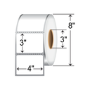 Label: 4" x 3" Thermal Transfer, Perfed, 3" core, 8" OD, 2000/Rl, 4 Rls/Case