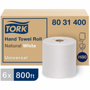 (SEPG REF. NO. 856123) Tork Controlled Hand Towel Natural/White 1 ply Green Seal Certified, 800 ft. 8" x 7.8" 6RL/CS