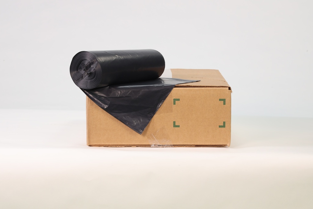 PGB-2431 Low-D Can Liner 24 x 23 Black (1 Mil) 500/Case, Folded, 7-10 Gallon