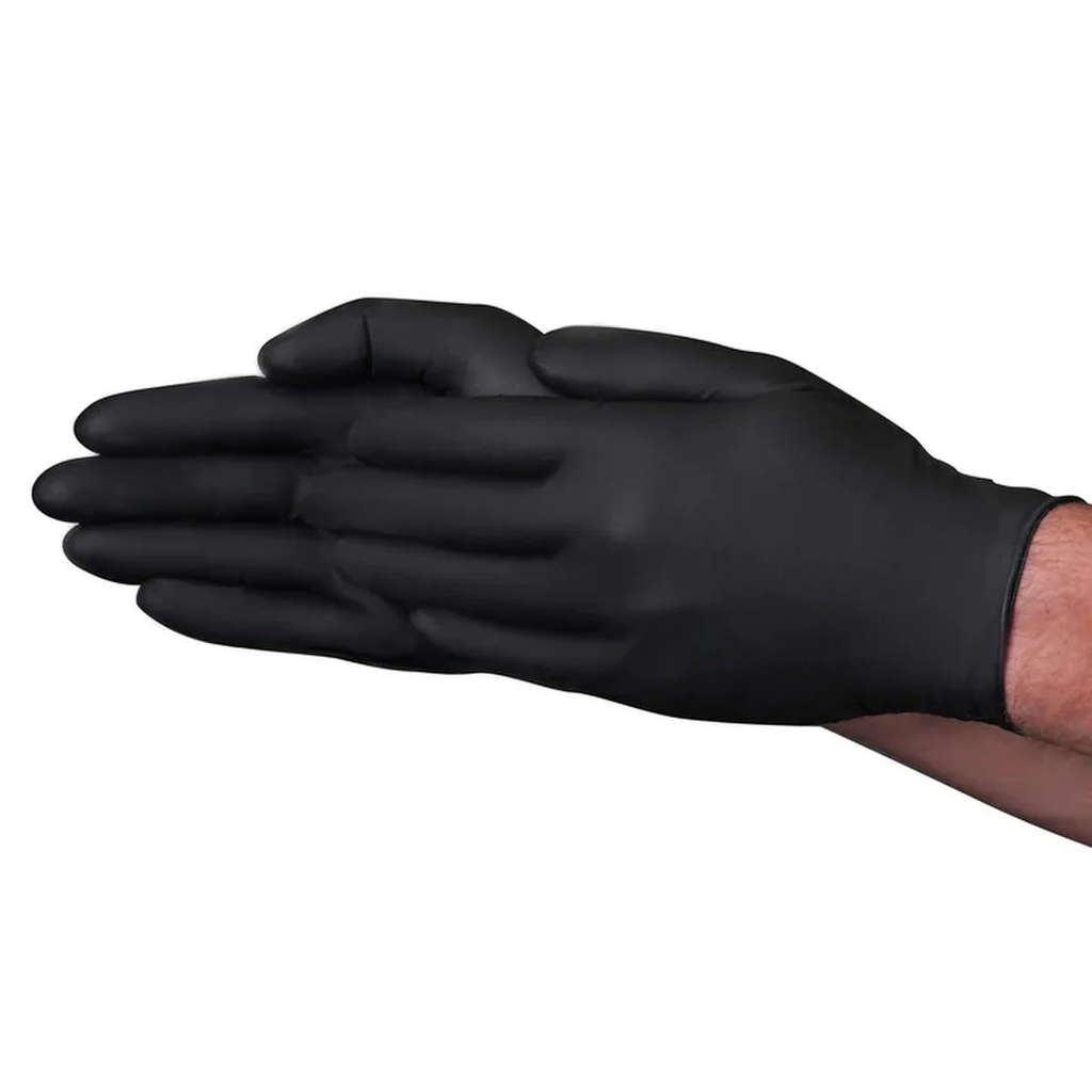 Medium, 7mil Nitrile Exam Glove, PF Black 10/100 MD, 1000/Case.