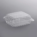 Dart C90PST1 ClearSeal Hinged Lid Plastic Container 8 1/4" x 8 1/4" x 3" - 250/Case