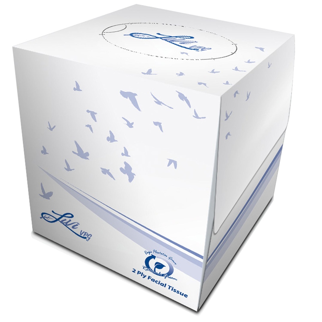 Livi VPG Select Cube Facial Tissue 90 Sheets Per Box, 36 Boxes\Case
