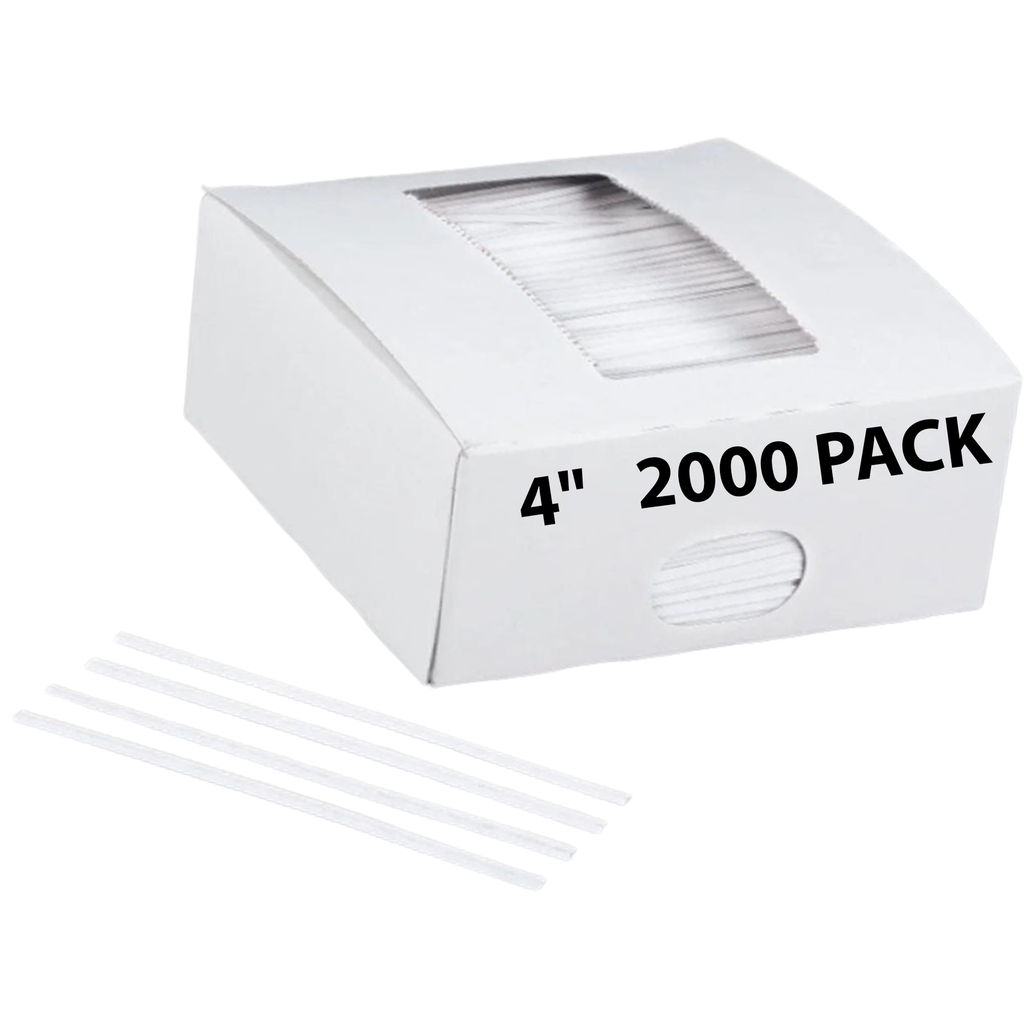 White 4" Bag Ties / 2000