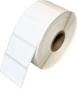 4" x 1.5" BUTT-CUT Label Thermal Transfer with RH25 Hot Melt adhesive, BLACK SENSOR BAR ON BACK FOR SENSING, no matrix on either side non-perfed, 3" core, 3600/roll, 9 rolls/case