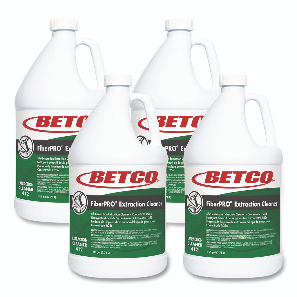 Betco Corp FiberPRO Extraction Cleaner, Pleasant Scent, 1 gal Bottle, 4/Carton