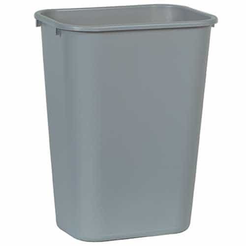 Rubbermaid FG295700GRAY 41 Qt. / 10.25 Gallon Gray Rectangular Wastebasket / Trash Can