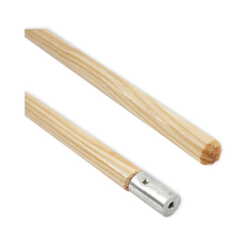 [BWK834] (NEW #HWM118SF) Lie-Flat Screw-In Mop Handle, Lacquered Wood, 1 1/8 dia. x 60"L, Natural