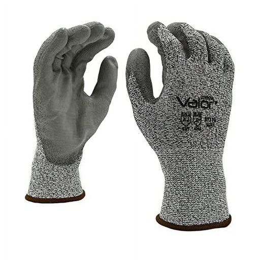 [COR 3711GL] Valor Salt & Pepper Gloves LRG 13-Gauge HPPE Shell, Gray Polyurethane Pal Coating. ANSI Cut Level A2