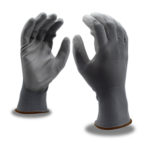 [COR 6895CGS] Machine Knit PU Coated 13 Ga. Gray Nylon Gray PU SMALL