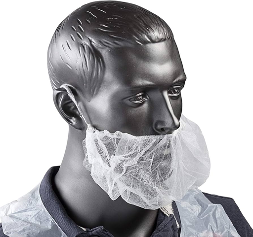 [COR BN/10] BN/10 Beard Covers Nylon. Latex-Free White. 1000/Case
