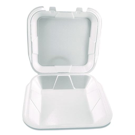 [DCC90HT1R] Foam Hinged Lid Containers, 9 x 9 x 3, White, 200/Carton