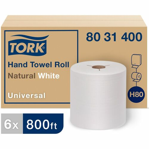 [GCN 8031400] (SEPG REF. NO. 856123) Tork Controlled Hand Towel Natural/White 1 ply Green Seal Certified, 800 ft. 8" x 7.8" 6RL/CS