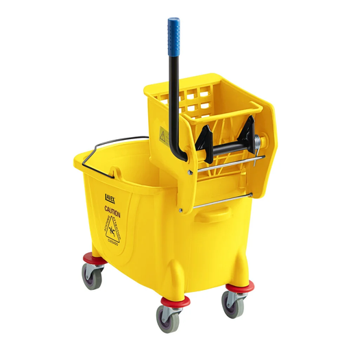 [HU 3690404] 35 Qt. Mop Bucket/Wringer Combo Yellow. Side Pressure Unit.