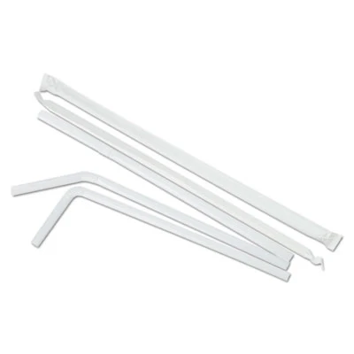 [HU 924WH] 7.75 Wrapped Flex Straws. 24/500
