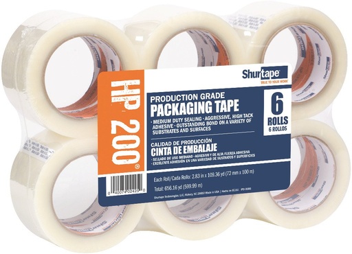 [SH 207233 CS] HP 200 CLR 72MM x 100m  24RL/CS..3" x 110 Clear Tape