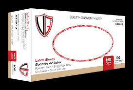 [VG A32A13] 4.5mil Latex Industrial Powdered Cream Glove, 10/100 LG, 1000/Case