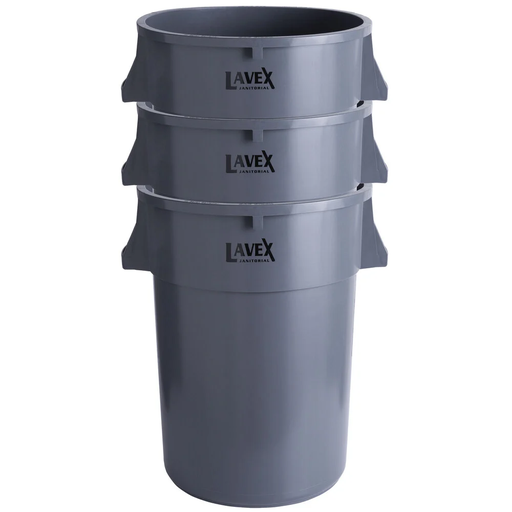 [WEB 475TCRND44GY] Lavex Janitorial 44 Gallon Gray Round Commercial Trash Can