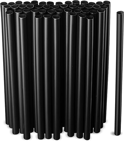 [WEB 485UJ7BK] Choice 7 3/4" Jumbo Black Unwrapped Straw - 5000/Case
