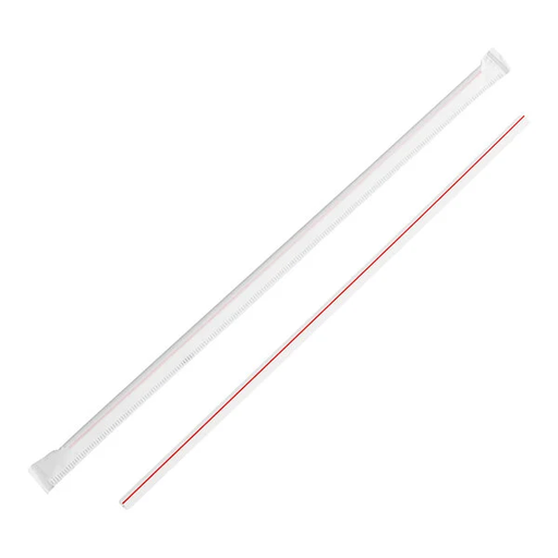 [BWK JSTW1025R4] Boardwalk 10-1/4" Wrapped Jumbo Red Stripe Straws 2000/Case