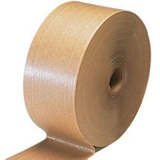 [HMG H-2070500] 70mm x 500'  Reinforced Water Activated Tape. Light Duty Kraft. 6 Rls/Case. H-20