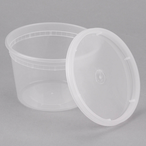 [WEB 128HD16BULK] ChoiceHD 16 oz. Microwavable Translucent Plastic Deli Container - 480/Case