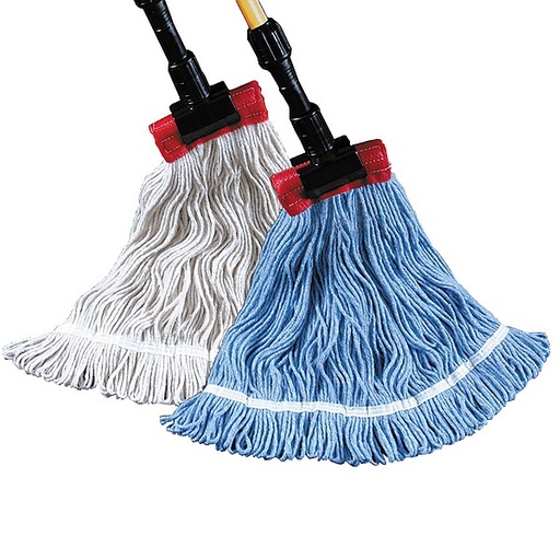 [STAR ASB5LB] STARLINE-Large, Looped End Wet Mop, Blue, 5" Headband, 4 Ply Blend Cotton/Rayon, 12/Case