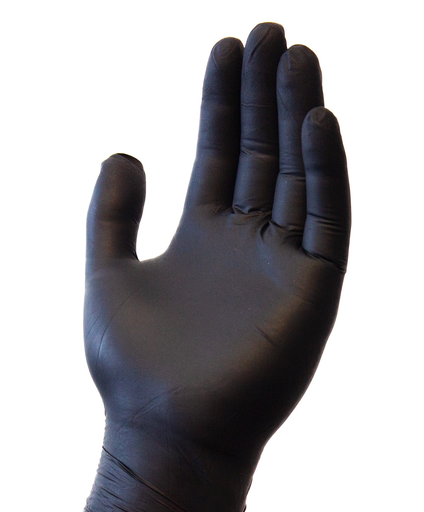 [HU NMD4201BLK] Black Medium Powder-Free Nitrile Gloves 10/100